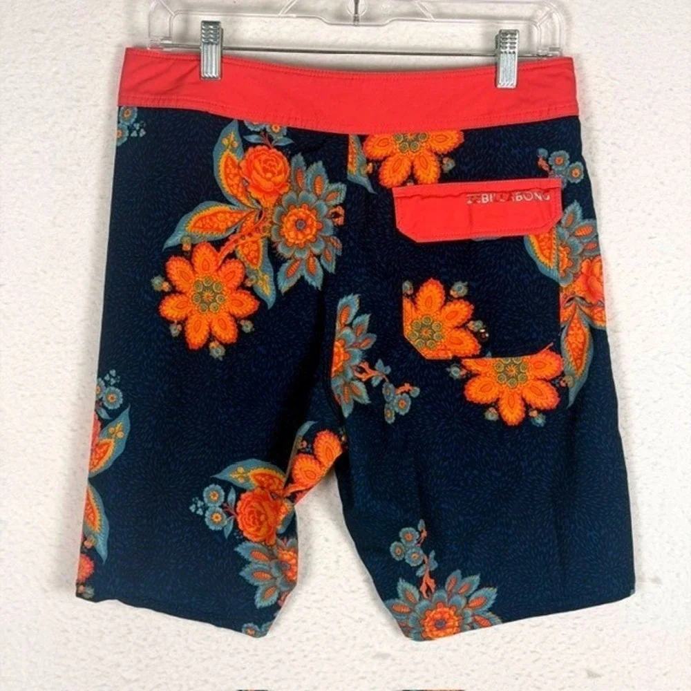 Billabong Platinum X Sundays Board Shorts Mens 31‎ Floral Paisley Navy Orange